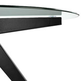 Temple &amp; Webster 120cm Black Anders Round Glass-Top Dining Table