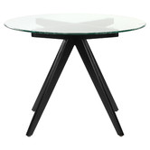 Temple &amp; Webster 100cm Anders Round Glass-Top Dining Table