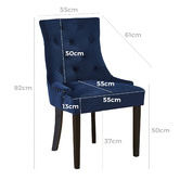 Temple &amp; Webster Navy Windsor Velvet Dining Chairs