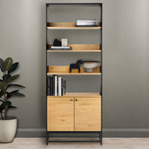 Temple &amp; Webster Large Reynold Lines Bookshelf
