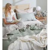 Temple &amp; Webster Pure French Flax Linen Quilt Cover Set