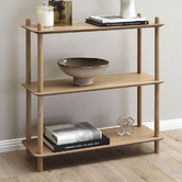 Temple &amp; Webster Natural Banjo 3 Tier Wooden Bookcase Console