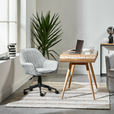 Temple &amp; Webster Grey Kinsey Fabric Office Chair