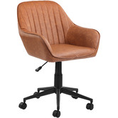 Temple &amp; Webster Tan Kinsey Faux Leather Office Chair