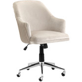 Temple &amp; Webster Cream Palmer Velvet Office Chair