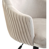 Temple &amp; Webster Cream Palmer Velvet Office Chair