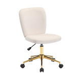 Temple &amp; Webster White Nellie Velvet Office Chair