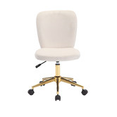 Temple &amp; Webster White Nellie Velvet Office Chair