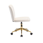 Temple &amp; Webster White Nellie Velvet Office Chair