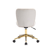 Temple &amp; Webster White Nellie Velvet Office Chair