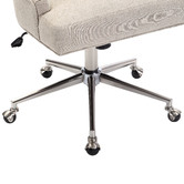 Temple &amp; Webster Beige Windsor Scoop Back Linen Office Chair
