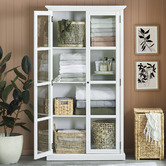 Temple &amp; Webster White Hamptons 2 Door Display Cabinet