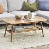Temple &amp; Webster Oscar Oak Coffee Table with Shelf