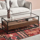 Temple &amp; Webster Khanh Rectangular Glass-Top Coffee Table