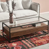 Temple &amp; Webster Khanh Rectangular Glass-Top Coffee Table