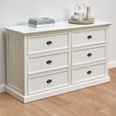 Temple &amp; Webster White Hamptons 6 Drawer Chest