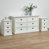 Temple &amp; Webster White Hamptons 6 Drawer Chest
