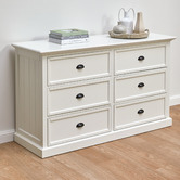 Temple &amp; Webster White Hamptons 6 Drawer Chest
