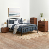 Temple &amp; Webster Walnut Rhet 5 Drawer Tallboy