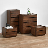 Temple &amp; Webster Walnut Rhet 5 Drawer Tallboy