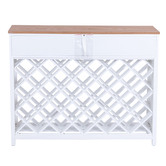 Temple &amp; Webster White &amp; Natural Zoe Pine Wood Wine Rack