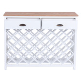 Temple &amp; Webster White &amp; Natural Zoe Pine Wood Wine Rack