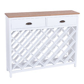 Temple &amp; Webster White &amp; Natural Zoe Pine Wood Wine Rack