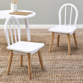 Temple &amp; Webster Kids&#039; White &amp; Natural Isla Chairs