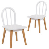 Temple &amp; Webster Kids&#039; White &amp; Natural Isla Chairs