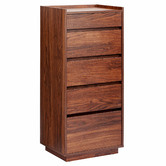 Temple &amp; Webster Walnut Rhet 5 Drawer Tallboy