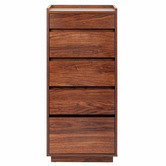 Temple &amp; Webster Walnut Rhet 5 Drawer Tallboy