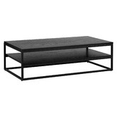Temple &amp; Webster Black Boras 120cm Coffee Table with Shelf