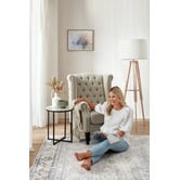 Temple &amp; Webster 40cm White Serena Round Italian Carrara Marble Side Table