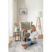 Temple &amp; Webster 40cm White Serena Round Italian Carrara Marble Side Table