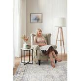 Temple &amp; Webster 40cm White Serena Round Italian Carrara Marble Side Table