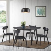 Temple &amp; Webster 4 Seater Black Larsen Round Dining Set