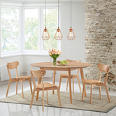 Temple &amp; Webster 4 Seater Natural Larsen Round Dining Set