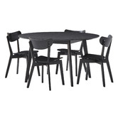 Temple &amp; Webster 4 Seater Black Larsen Round Dining Set