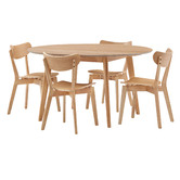 Temple &amp; Webster 4 Seater Natural Larsen Round Dining Set