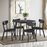 Temple &amp; Webster 4 Seater Black Larsen Round Dining Set