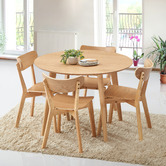 Temple &amp; Webster 4 Seater Natural Larsen Round Dining Set