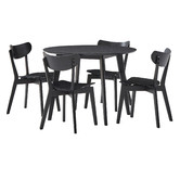 Temple &amp; Webster 4 Seater Black Larsen Round Dining Set