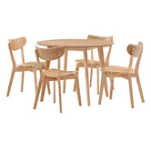 Temple &amp; Webster 4 Seater Natural Larsen Round Dining Set