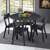 Temple &amp; Webster 4 Seater Black Larsen Round Dining Set