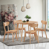 Temple &amp; Webster 4 Seater Natural Larsen Round Dining Set