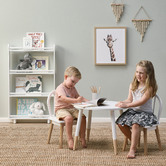 Temple &amp; Webster Kids&#039; White &amp; Natural Isla Table &amp; Chair Set