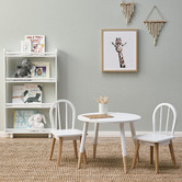 Temple &amp; Webster Kids&#039; White &amp; Natural Isla Table &amp; Chair Set