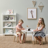 Temple &amp; Webster Kids&#039; White &amp; Natural Isla Table &amp; Chair Set