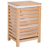 Temple &amp; Webster Grayson Rubberwood Laundry Hamper