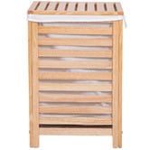 Temple &amp; Webster Grayson Rubberwood Laundry Hamper